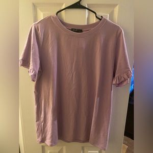 Women’s large purple short sleeve shirt.